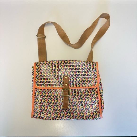 Fossil Handbags - FOSSIL KEYPER CROSSBODY PURSE MULTICOLOR GEOMETRIC BAG ADJUSTABLE SHOULDER STRA…